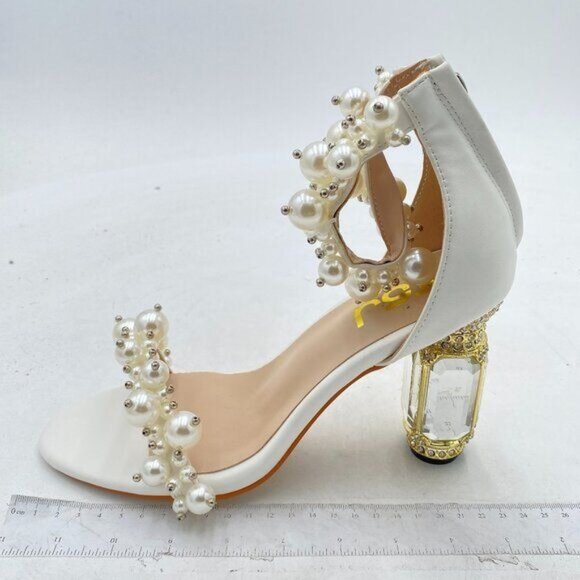 FSJ Women Open Toe Stylish Sandal Ankle Strap Chunky Block High Thick Heels - Picture 2 of 8